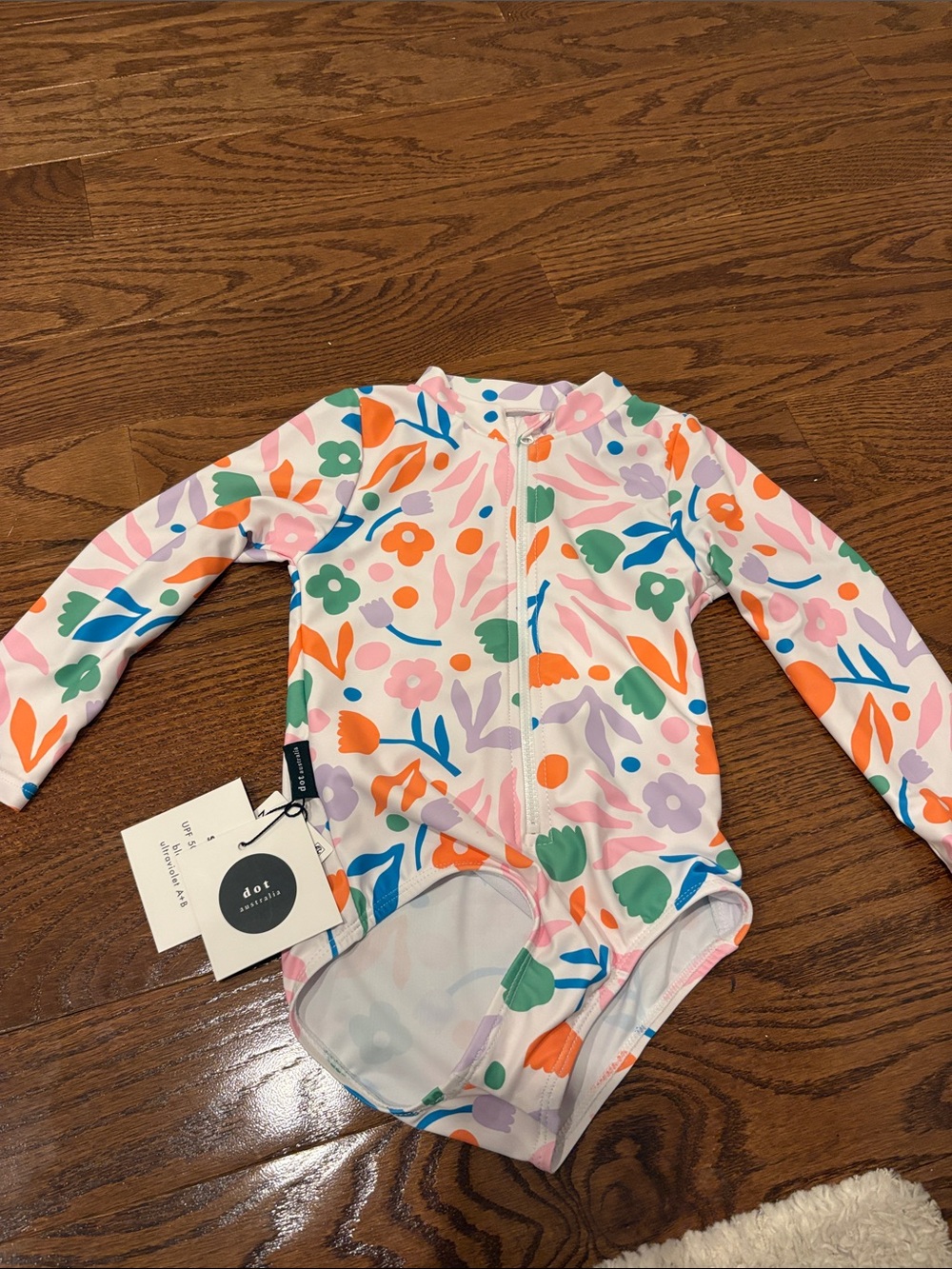 Dot NWT Swimwear Kids Floral Long-Sleeve Swimsuit - Multi